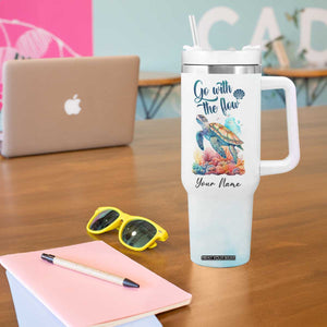 Turtle Go With The Flow Tumbler With Handle Personalized TS04 Print Your Wear