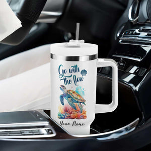 Turtle Go With The Flow Tumbler With Handle Personalized TS04 Print Your Wear