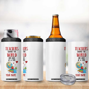 Teachers Change The World One Child At A Time 4 in 1 Can Cooler Tumbler Personalized TS04 Print Your Wear