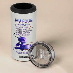 Dragon My Four Moods 4 in 1 Can Cooler Tumbler Personalized TS04 Print Your Wear