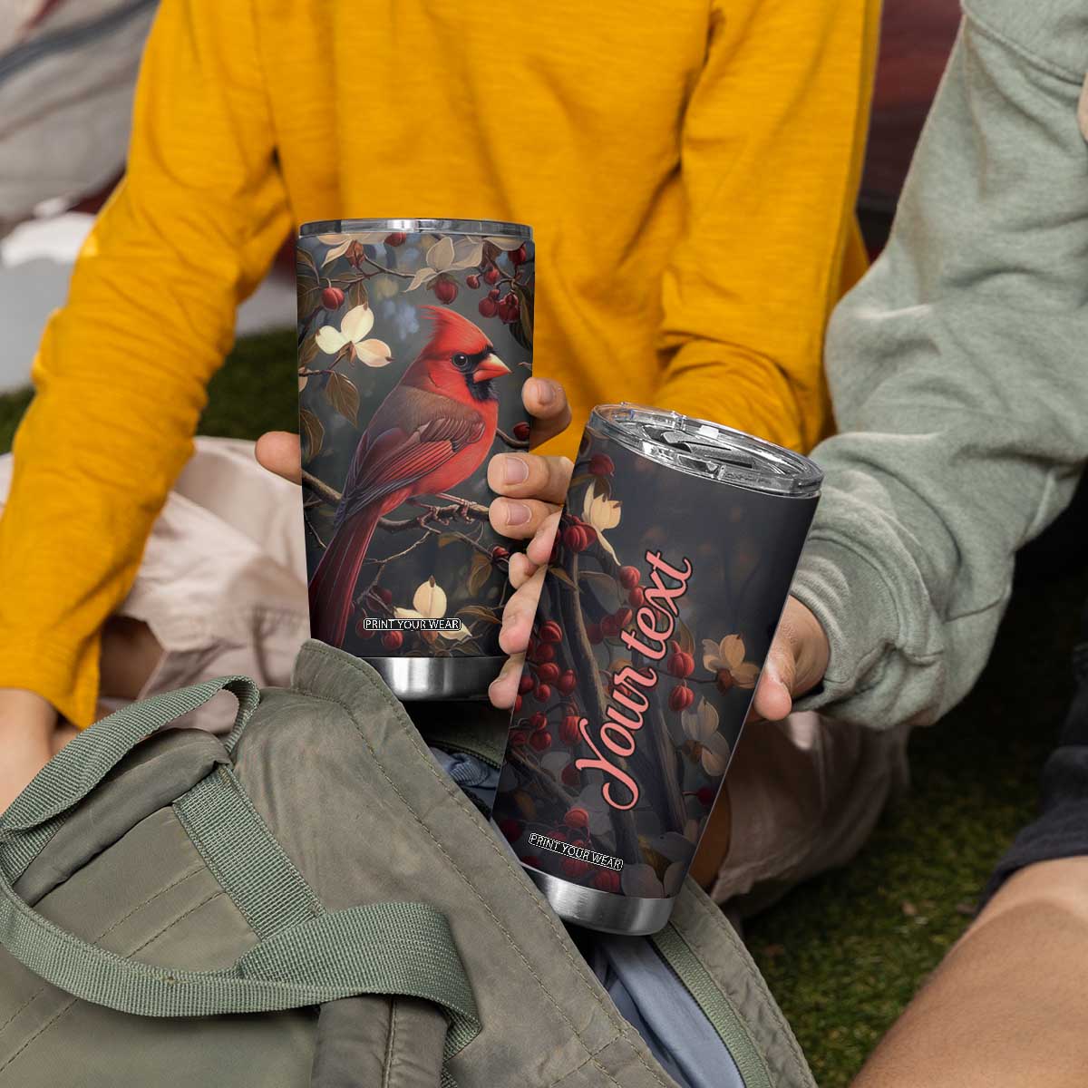 Cardinal Floral Tumbler Cup Personalized TS04 Print Your Wear