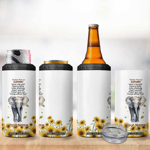 Wisdom From An Elephant 4 in 1 Can Cooler Tumbler Personalized TS04 Print Your Wear