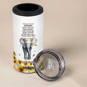 Wisdom From An Elephant 4 in 1 Can Cooler Tumbler Personalized TS04 Print Your Wear