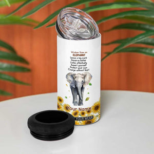 Wisdom From An Elephant 4 in 1 Can Cooler Tumbler Personalized TS04 Print Your Wear