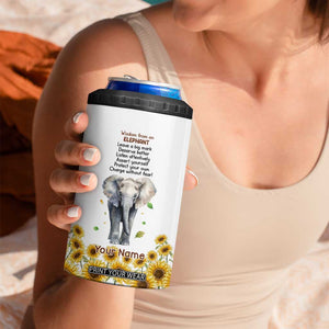 Wisdom From An Elephant 4 in 1 Can Cooler Tumbler Personalized TS04 Print Your Wear