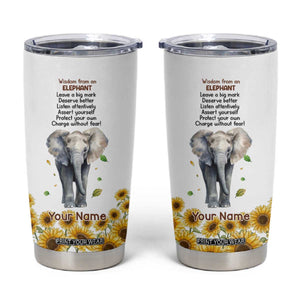 Wisdom From An Elephant Tumbler Cup Personalized TS04 Multicolor Print Your Wear