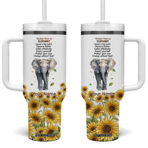 Wisdom From An Elephant Tumbler With Handle Personalized TS04 One Size: 40 oz Multicolor Print Your Wear