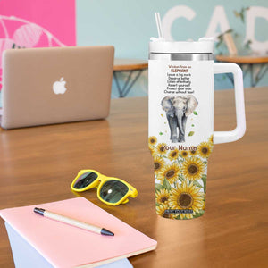 Wisdom From An Elephant Tumbler With Handle Personalized TS04 Print Your Wear