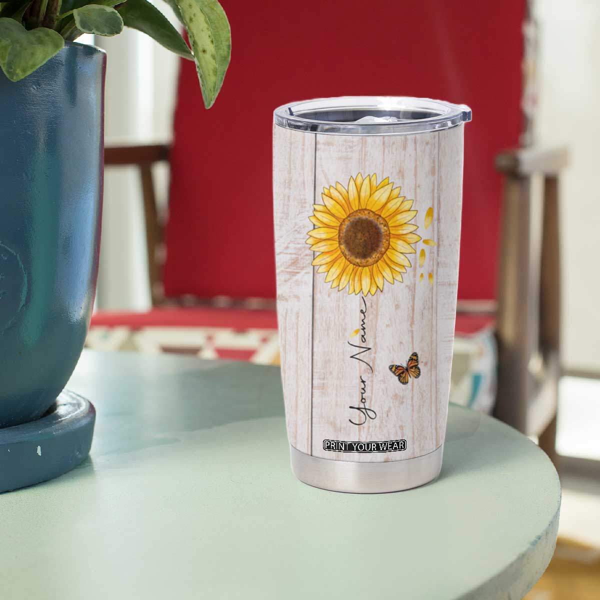 Faith Sunflower Be Still Tumbler Cup Personalized TS04 Print Your Wear