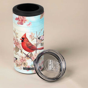 Cardinal Vintage Flower 4 in 1 Can Cooler Tumbler Personalized TS04 Print Your Wear