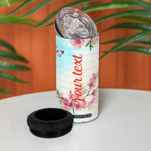 Cardinal Vintage Flower 4 in 1 Can Cooler Tumbler Personalized TS04 Print Your Wear