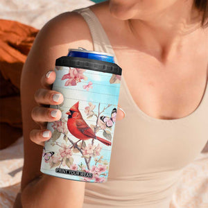 Cardinal Vintage Flower 4 in 1 Can Cooler Tumbler Personalized TS04 Print Your Wear