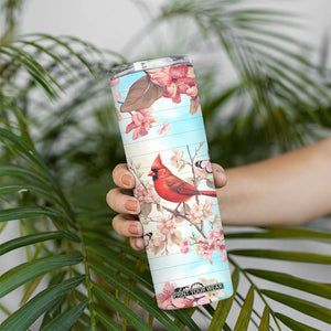 Cardinal Vintage Flower Skinny Tumbler Personalized TS04 Print Your Wear