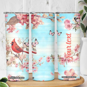 Cardinal Vintage Flower Skinny Tumbler Personalized TS04 Print Your Wear