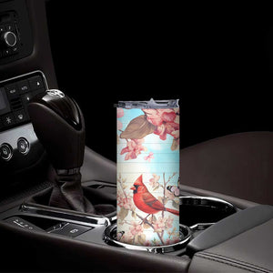 Cardinal Vintage Flower Skinny Tumbler Personalized TS04 Print Your Wear