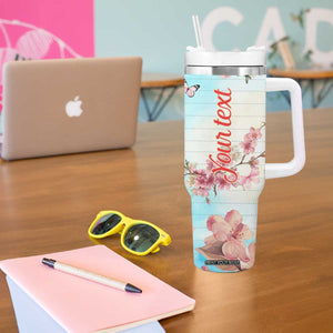 Cardinal Vintage Flower Tumbler With Handle Personalized TS04 Print Your Wear