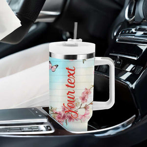 Cardinal Vintage Flower Tumbler With Handle Personalized TS04 Print Your Wear