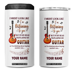 But In My Head I'm Playing My Guitar Or I'm Thinking About Buying Another One 4 in 1 Can Cooler Tumbler Personalized TS04 One Size: 16 oz Multicolor Print Your Wear