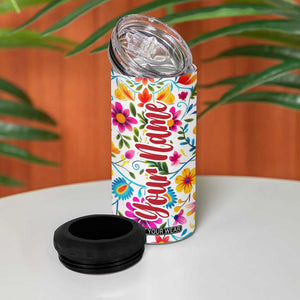 Gardening Mexican Flower Seamless 4 in 1 Can Cooler Tumbler Personalized TS04 Print Your Wear