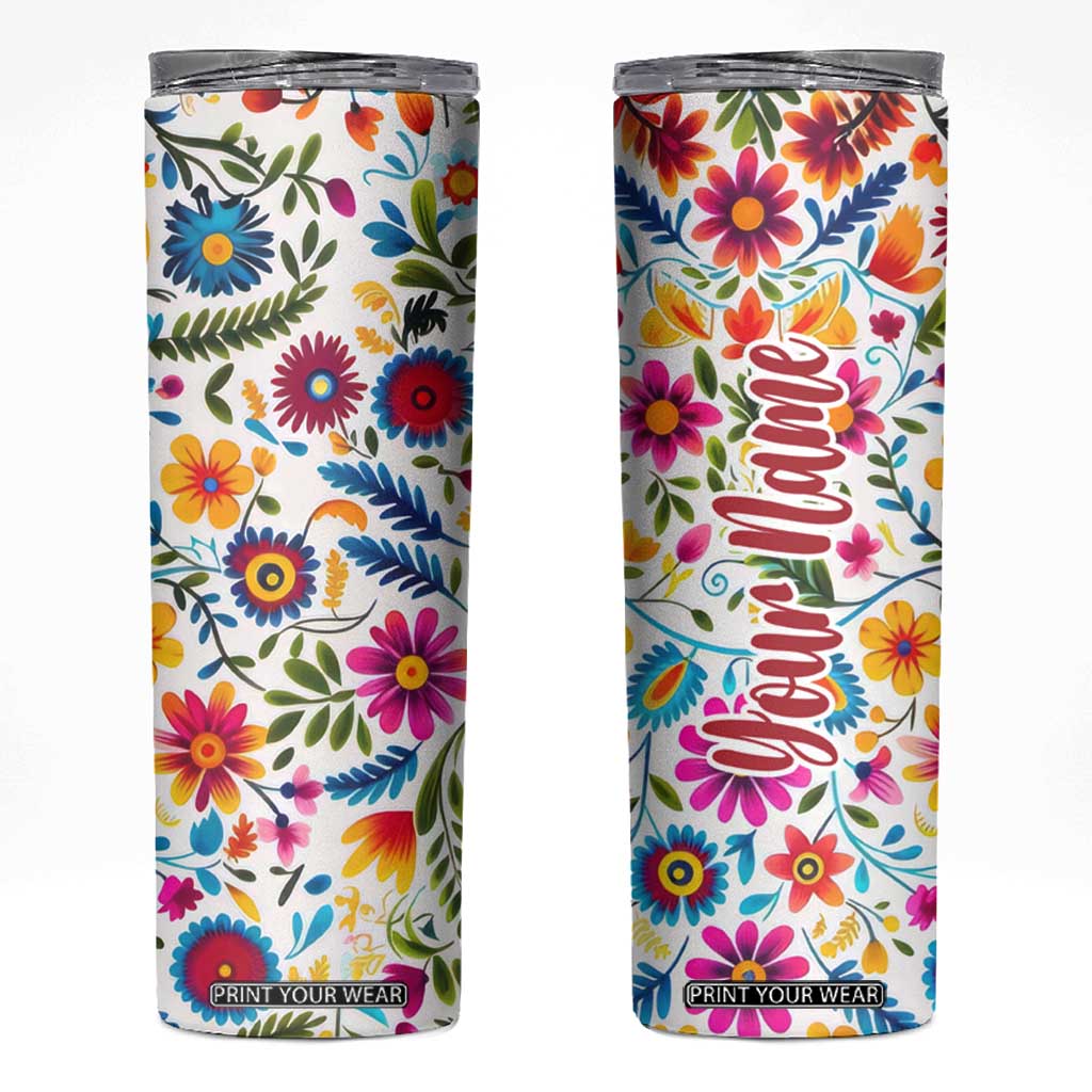 Gardening Mexican Flower Seamless Skinny Tumbler Personalized TS04 Multicolor Print Your Wear