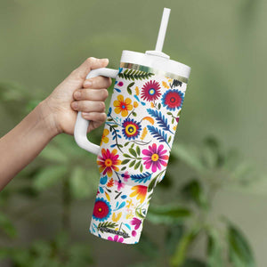 Gardening Mexican Flower Seamless Tumbler With Handle Personalized TS04 Print Your Wear