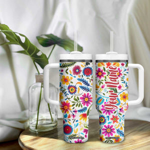 Gardening Mexican Flower Seamless Tumbler With Handle Personalized TS04 Print Your Wear