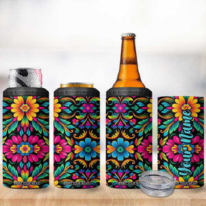 Gardening Mexican Flower Pattern 4 in 1 Can Cooler Tumbler Personalized TS04 Print Your Wear