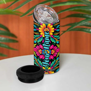 Gardening Mexican Flower Pattern 4 in 1 Can Cooler Tumbler Personalized TS04 Print Your Wear