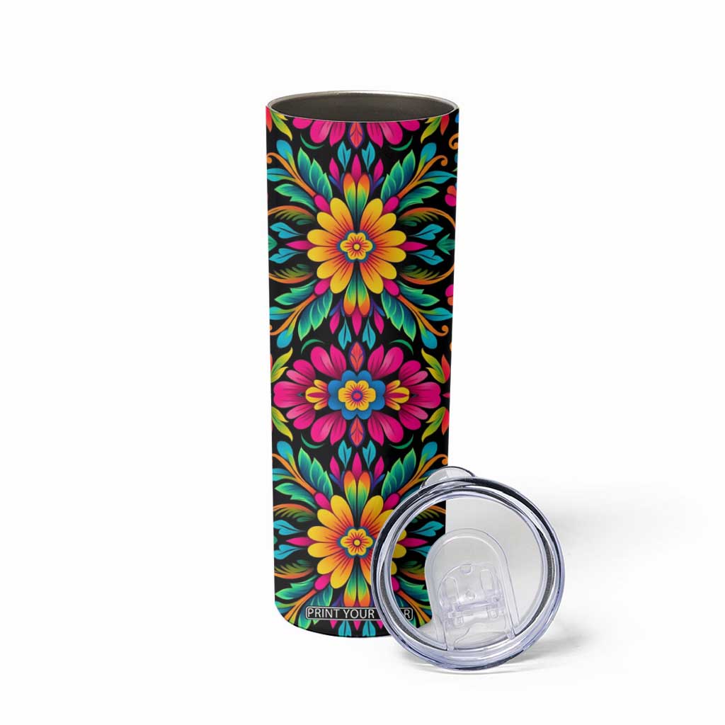 Gardening Mexican Flower Pattern Skinny Tumbler Personalized TS04 Print Your Wear
