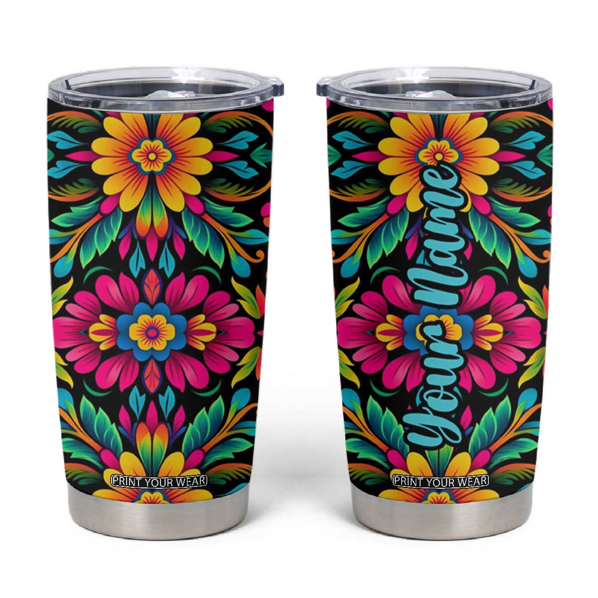 Gardening Mexican Flower Pattern Tumbler Cup Personalized TS04 Multicolor Print Your Wear