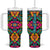 Gardening Mexican Flower Pattern Tumbler With Handle Personalized TS04 One Size: 40 oz Multicolor Print Your Wear