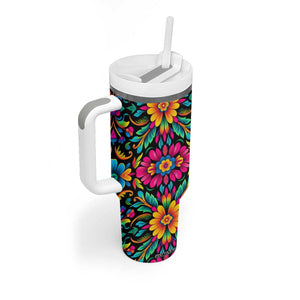 Gardening Mexican Flower Pattern Tumbler With Handle Personalized TS04 Print Your Wear