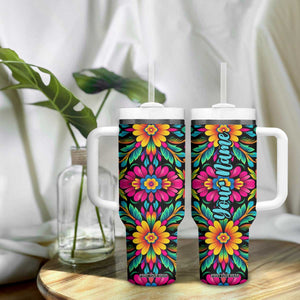 Gardening Mexican Flower Pattern Tumbler With Handle Personalized TS04 Print Your Wear