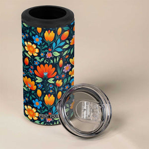 Mexican Gardening Flower Pattern 4 in 1 Can Cooler Tumbler Personalized TS04 Print Your Wear