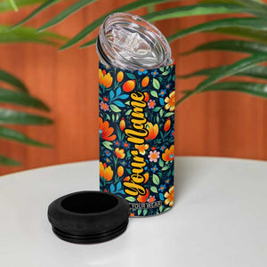 Mexican Gardening Flower Pattern 4 in 1 Can Cooler Tumbler Personalized TS04 Print Your Wear