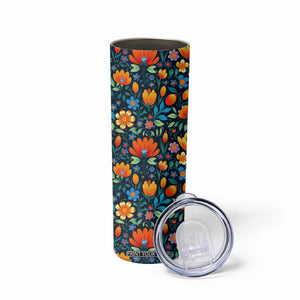 Mexican Gardening Flower Pattern Skinny Tumbler Personalized TS04 Print Your Wear