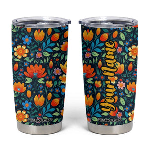 Mexican Gardening Flower Pattern Tumbler Cup Personalized TS04 Multicolor Print Your Wear