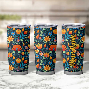 Mexican Gardening Flower Pattern Tumbler Cup Personalized TS04 Print Your Wear