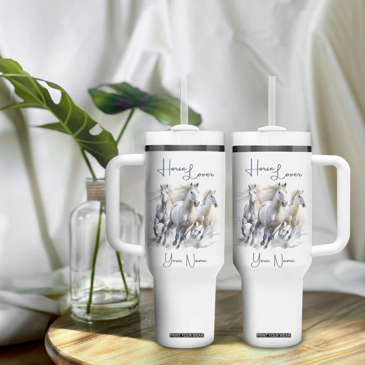 Horse Lover Tumbler With Handle Personalized TS04 Print Your Wear