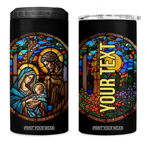 Faith Nativity Abstract Stained Glass 4 in 1 Can Cooler Tumbler Personalized TS04 One Size: 16 oz Multicolor Print Your Wear