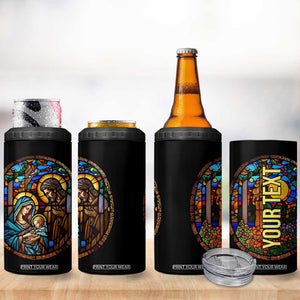 Faith Nativity Abstract Stained Glass 4 in 1 Can Cooler Tumbler Personalized TS04 Print Your Wear