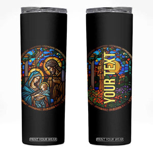 Faith Nativity Abstract Stained Glass Skinny Tumbler Personalized TS04 Multicolor Print Your Wear