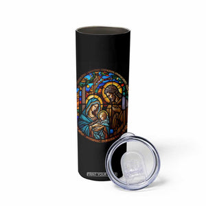 Faith Nativity Abstract Stained Glass Skinny Tumbler Personalized TS04 Print Your Wear