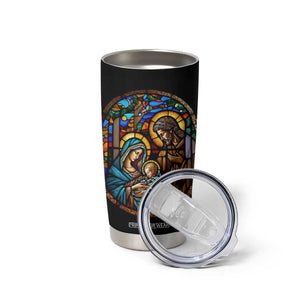 Faith Nativity Abstract Stained Glass Tumbler Cup Personalized TS04 Print Your Wear