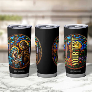 Faith Nativity Abstract Stained Glass Tumbler Cup Personalized TS04 Print Your Wear