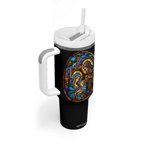 Faith Nativity Abstract Stained Glass Tumbler With Handle Personalized TS04 Print Your Wear