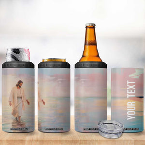 Jesus Walking On The Beach 4 in 1 Can Cooler Tumbler Personalized TS04 Print Your Wear