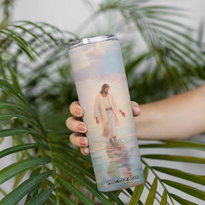 Jesus Walking On The Beach Skinny Tumbler Personalized TS04 Print Your Wear