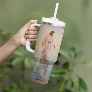 Jesus Walking On The Beach Tumbler With Handle Personalized TS04 Print Your Wear