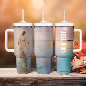 Jesus Walking On The Beach Tumbler With Handle Personalized TS04 Print Your Wear